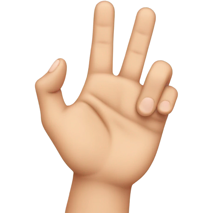 hand with 3 fingers up(thumb, index and pinky) and 2 fingers down(middle, ring) emoji