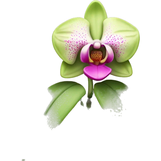 green-pink orchid flower emoji