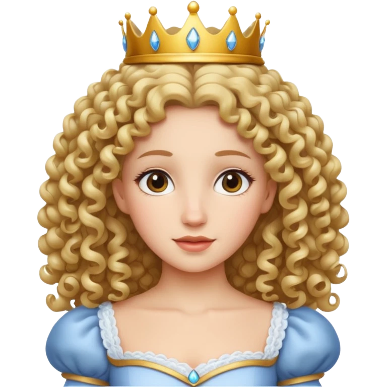 Princesa banca con el pelo rizado emoji