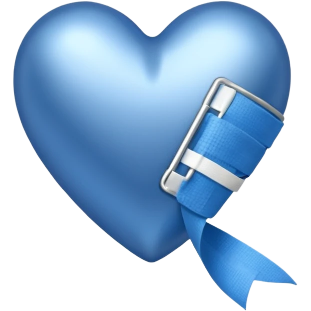 blue heart with a bend aid emoji