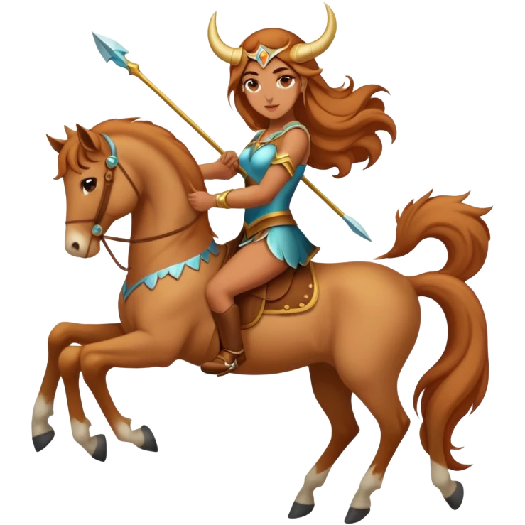 Sagittarius centaur, half horse half woman,  emoji