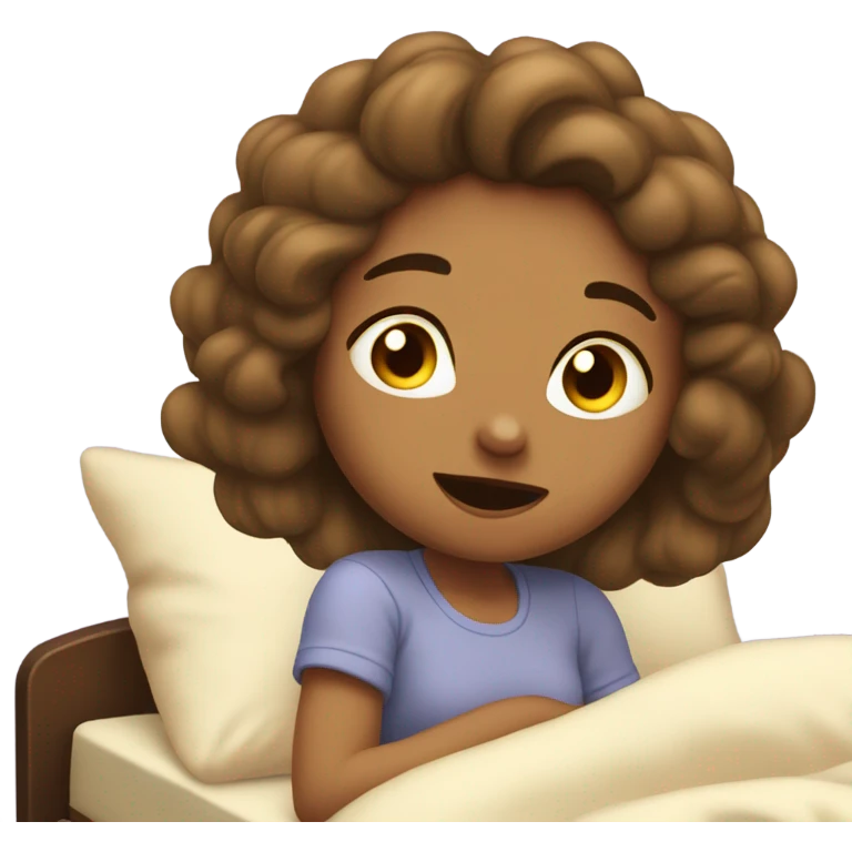 A girl waking up emoji