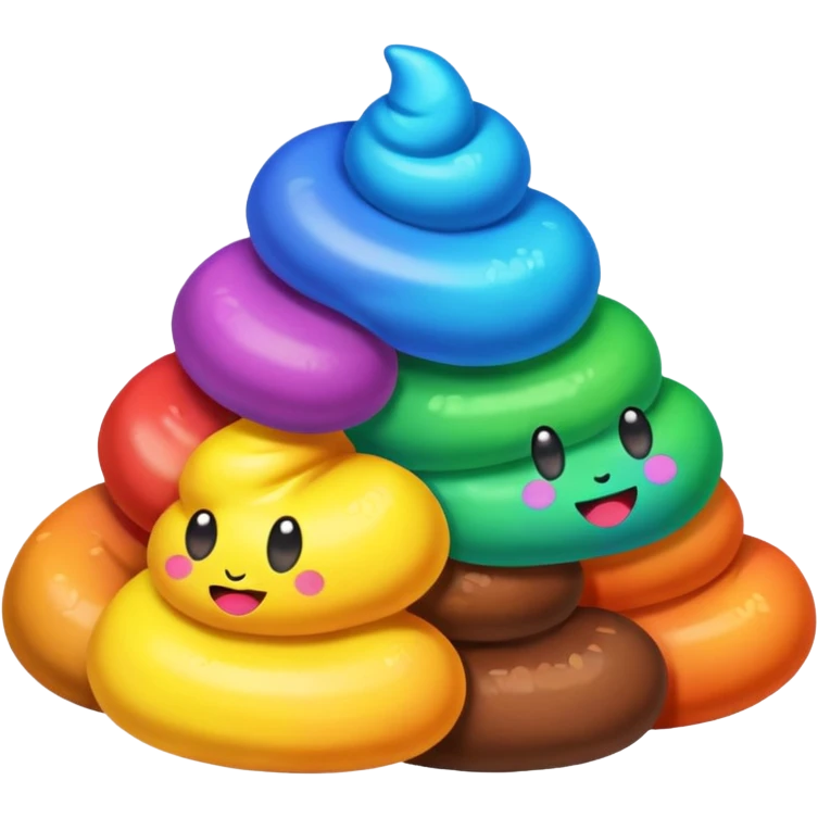 Rainbow poop emoji