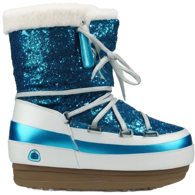 Moon Boots mit Glitzer in blue  emoji