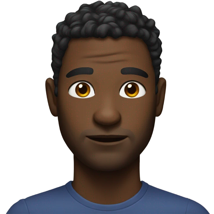 realistic portrait of a man with black cat ears emoji