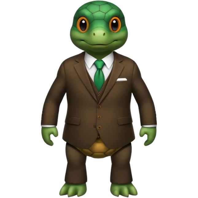 Turtle wearing suit emoji
