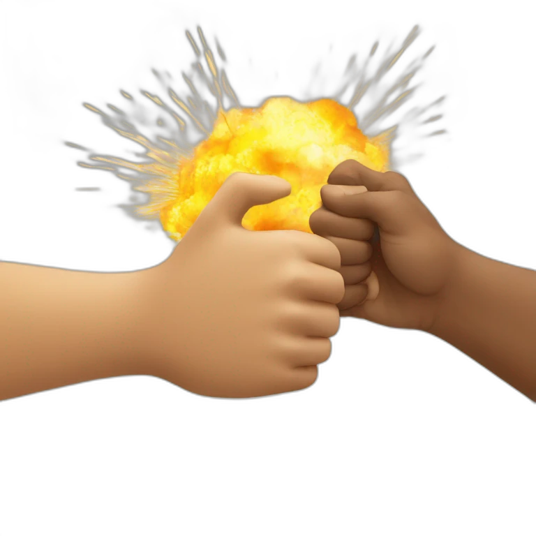 Fist bump with explosion emoji