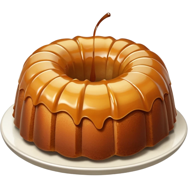 Caramel Bundt cake with sliced apples  emoji