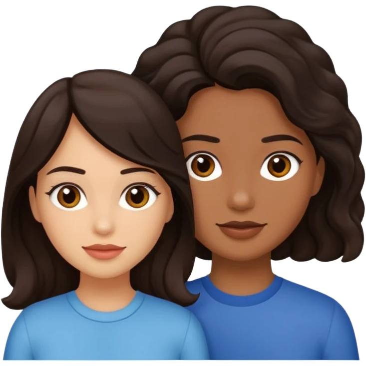 Rizada rubia y amiga ondulada pelinegra emoji