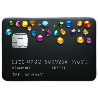 Black credit card with gems emoji