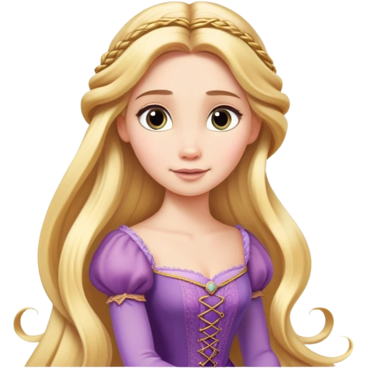Rapunzel princess with very long blonde hair emoji