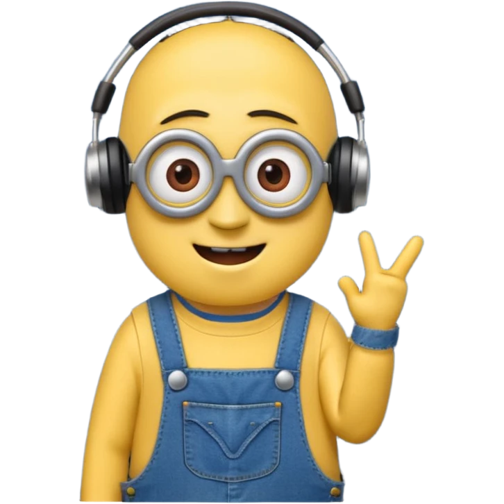 minion listening to music emoji emoji