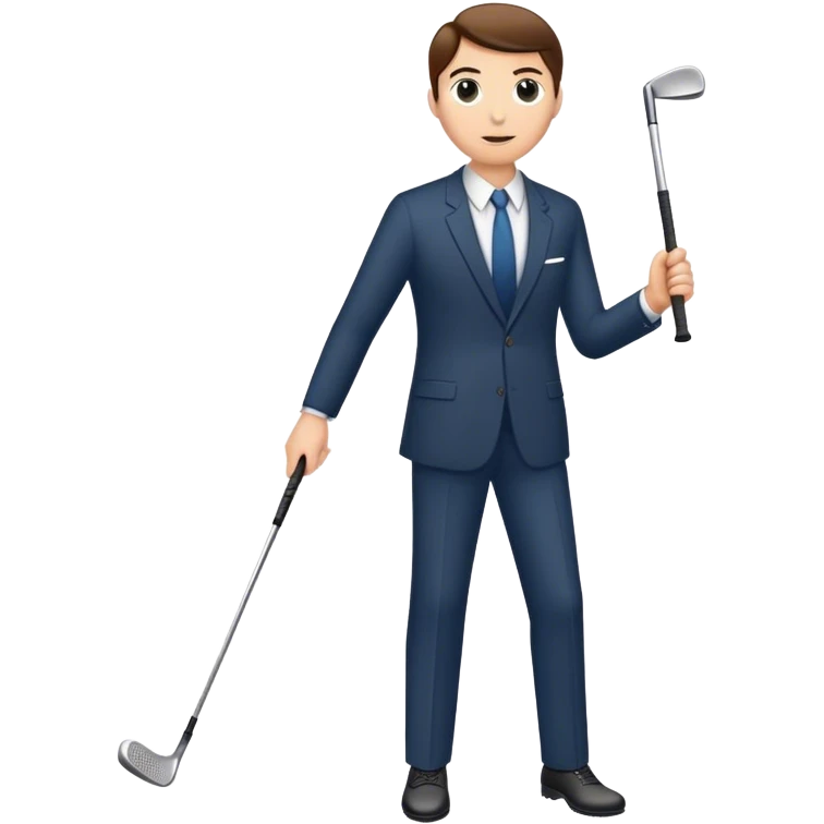 A suit with a golf club emoji