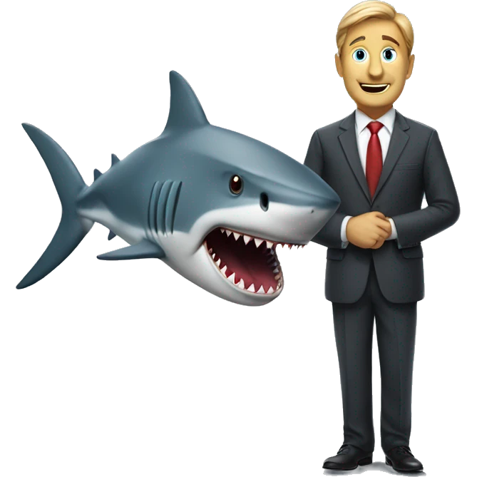 Shark ad a Businessman emoji