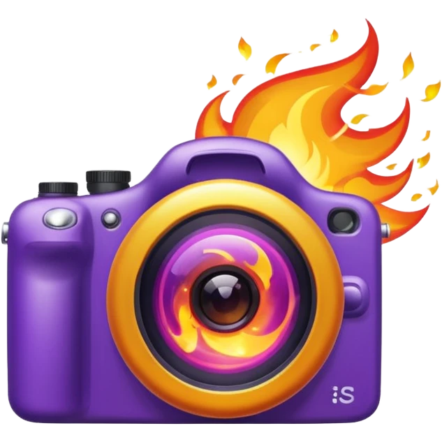 Glitter Fire Camera Purple emoji