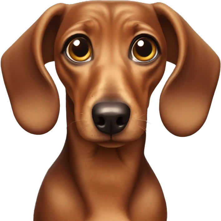 A dachshund with big eyes emoji
