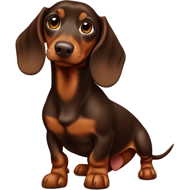 chocolate-tan smooth coated dachshund Искать в Google emoji