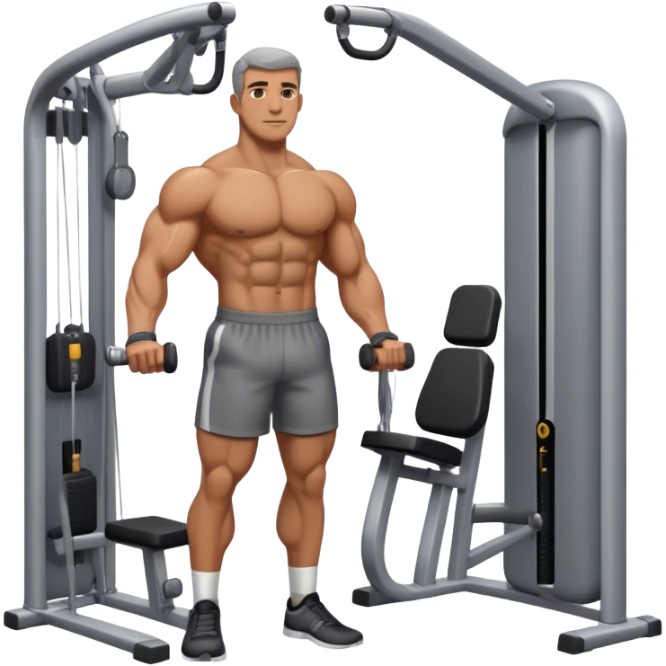 standing fit man cable-machine-exercise emoji