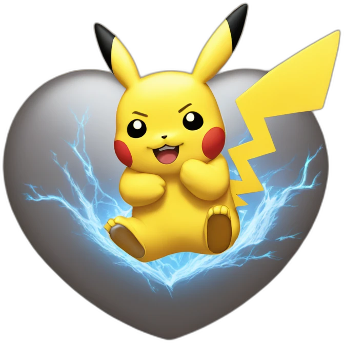 Naruto sending heart to Pikachu emoji