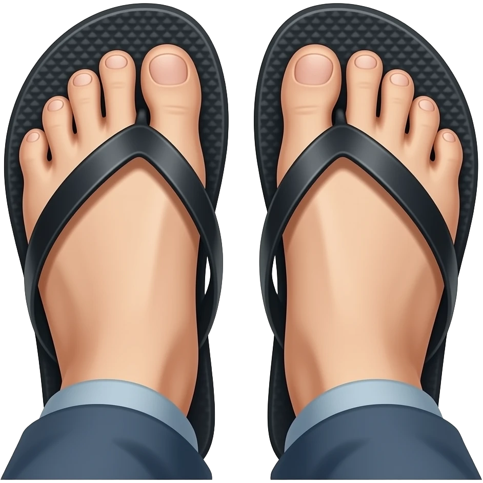 Elon musk feet in flip flops emoji