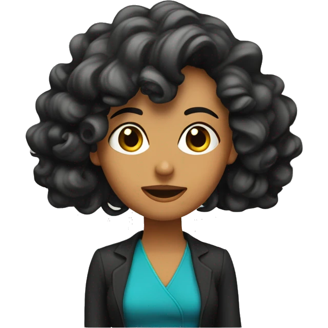 maestra cabello largo rizado emoji