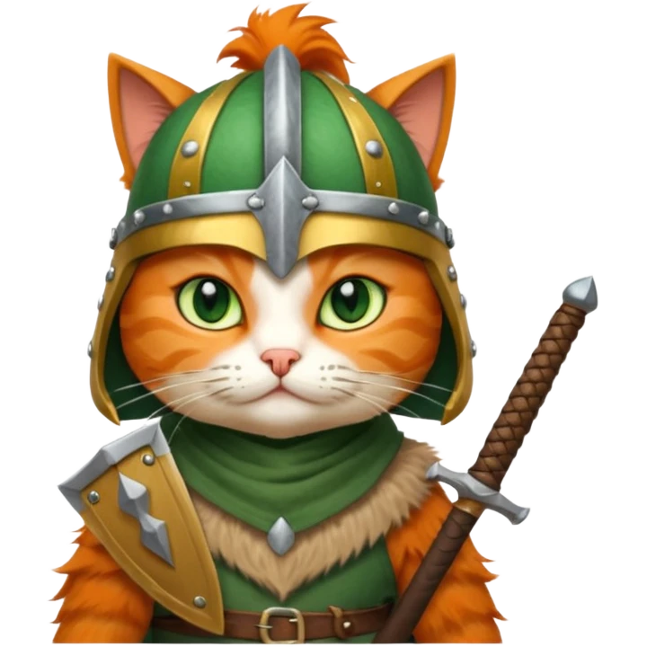 cat with viking helmet and sword emoji