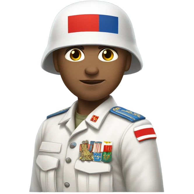 super realistic white soldier with russian flag emoji