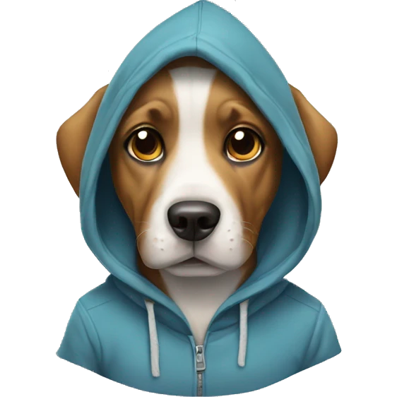 Dog with a hoodie emoji