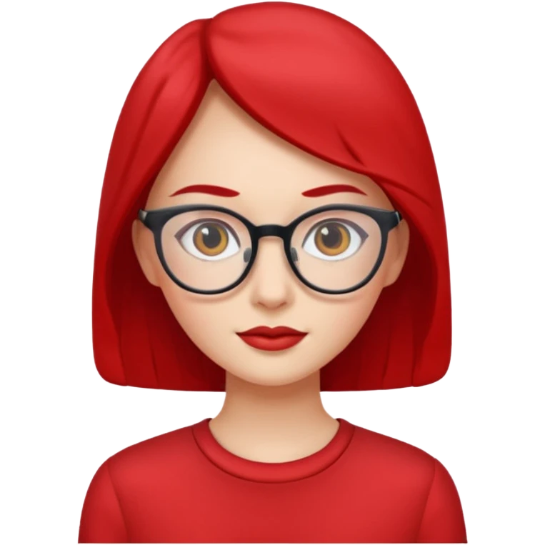 red clothed lady person with eyeglass emoji