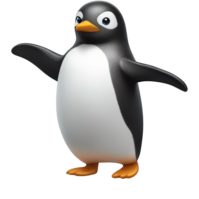Penguin waving emoji