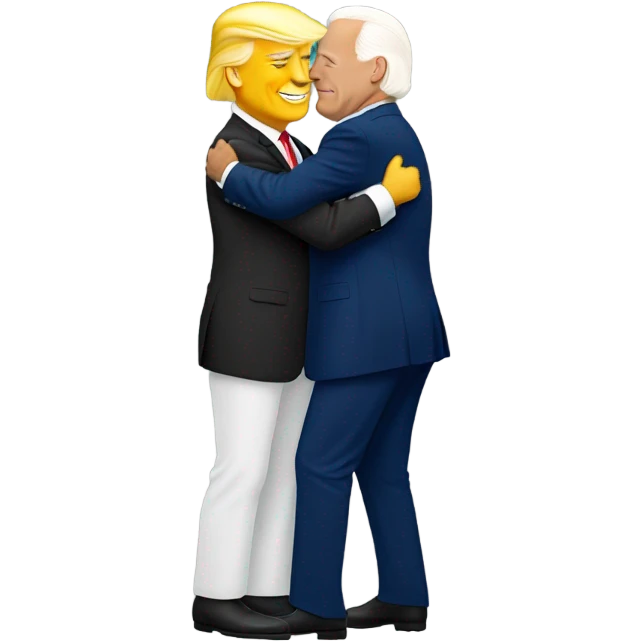 Trump and Biden hugging emoji