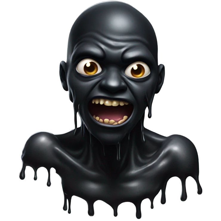 Man turning into black goo monster emoji