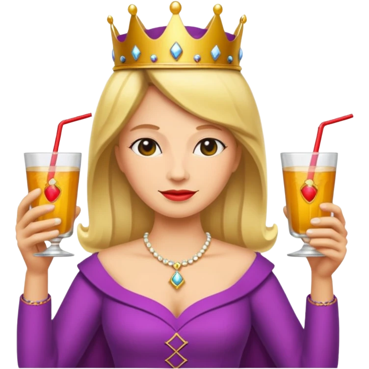 queen with drink emoji