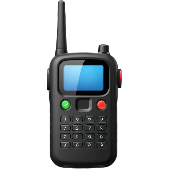 Black police walkie talkie with antenna emoji