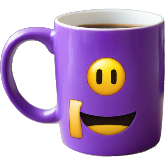 Purple coffee mug or travel m emoji