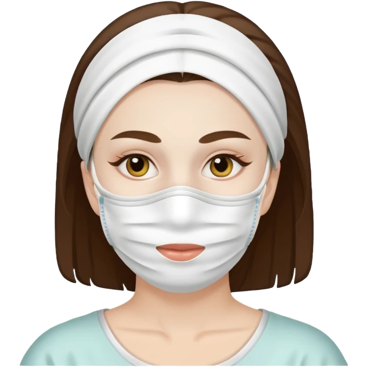 Mujer con mascarilla blanca emoji