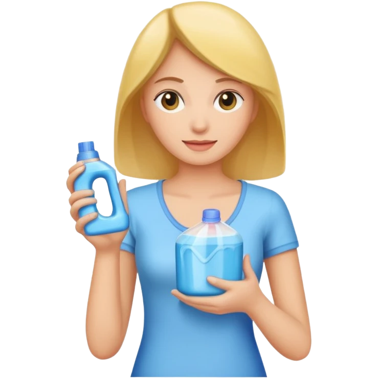 woman holding laundry detergent emoji