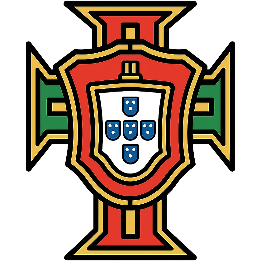 Portugal logo, shield shape, gold accents, national symbols, elegant emoji