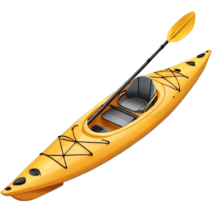 An icon showing a close-up of a sleek kayak with double-bladed paddles gliding through water. Splashes surround the boat as it cuts across a calm surface, symbolizing speed and focus. Transparent background emphasizes the dynamic and personal nature of kayak paddling. emoji