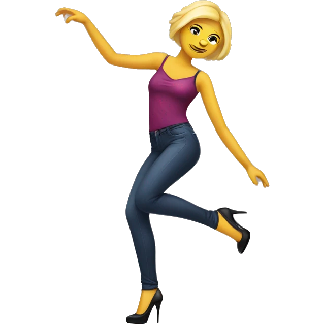 Club dancing girl with long heels on emoji