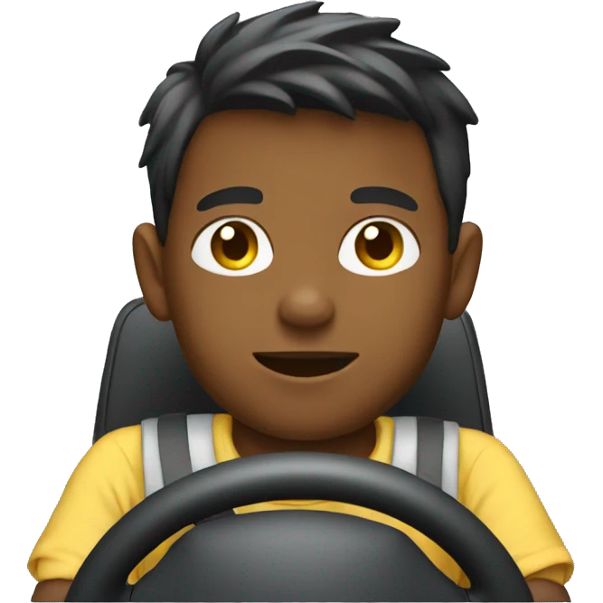boy driving car emoji