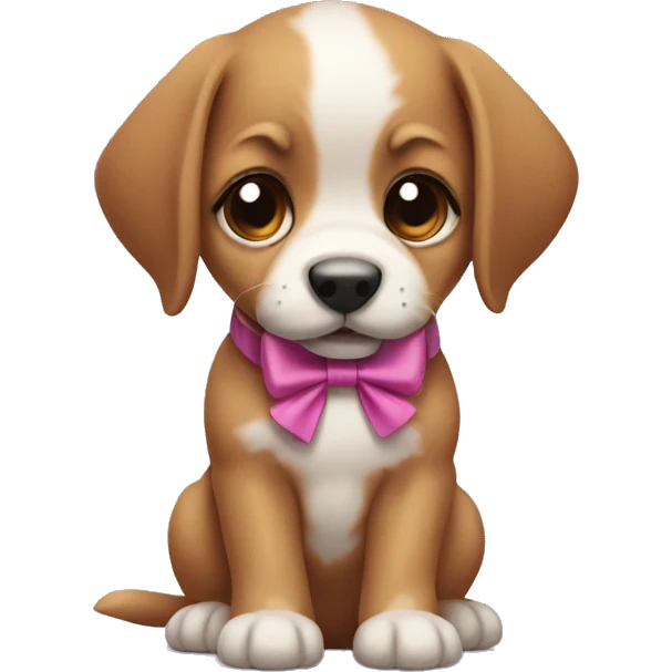 Puppy with a bow emoji