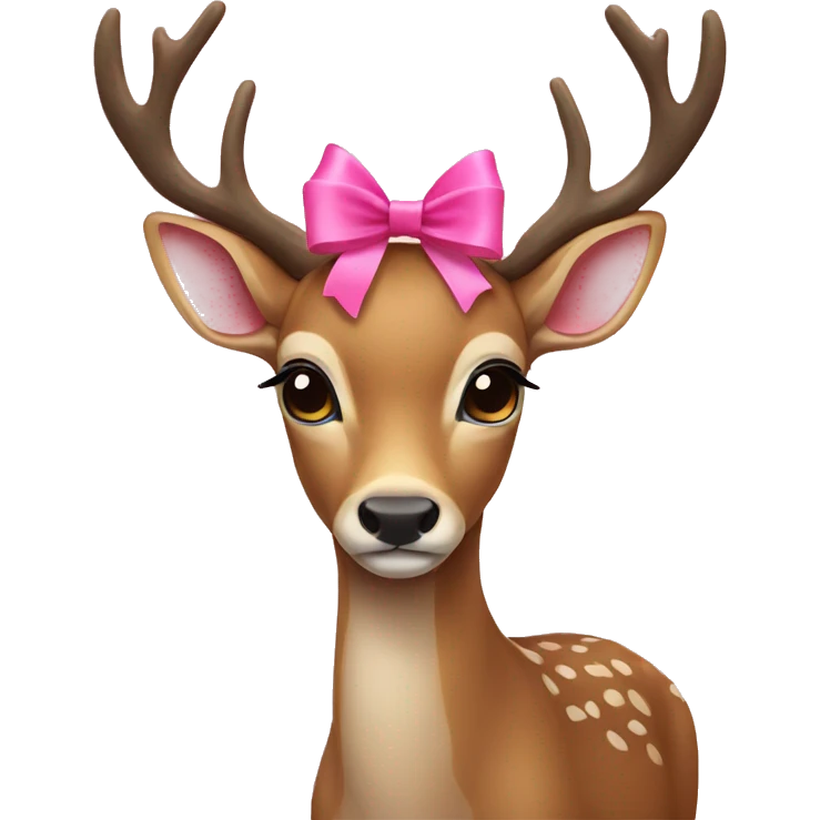 deer with pink bow emoji