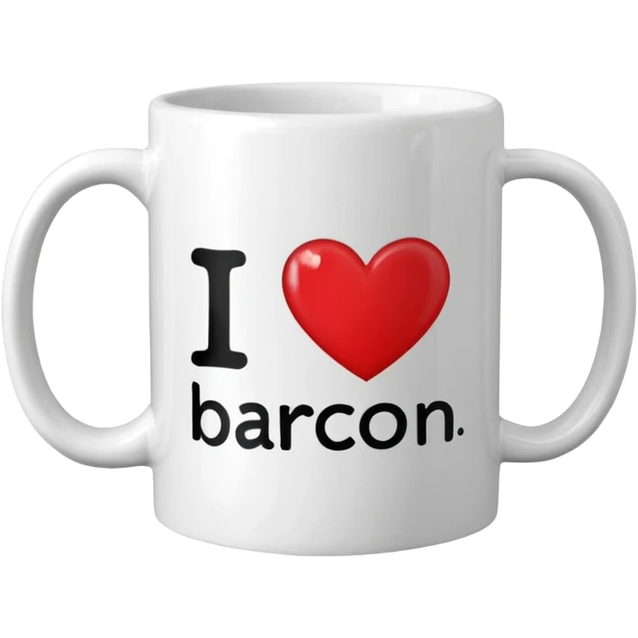 mug with ‘I❤️BCN’ written on it emoji
