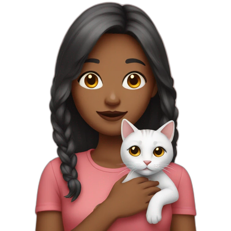 Girl with cat emoji
