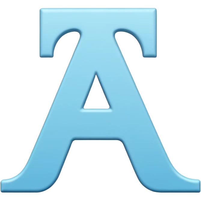 Genera la letra R tipografía forjan ultra en mayúscula de color celeste con un fondo blanco emoji