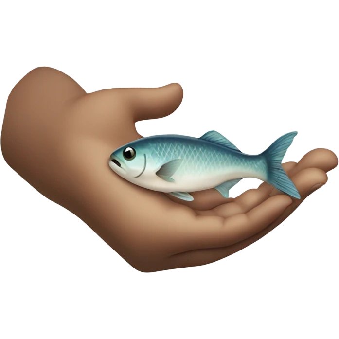 hand with fish emoji