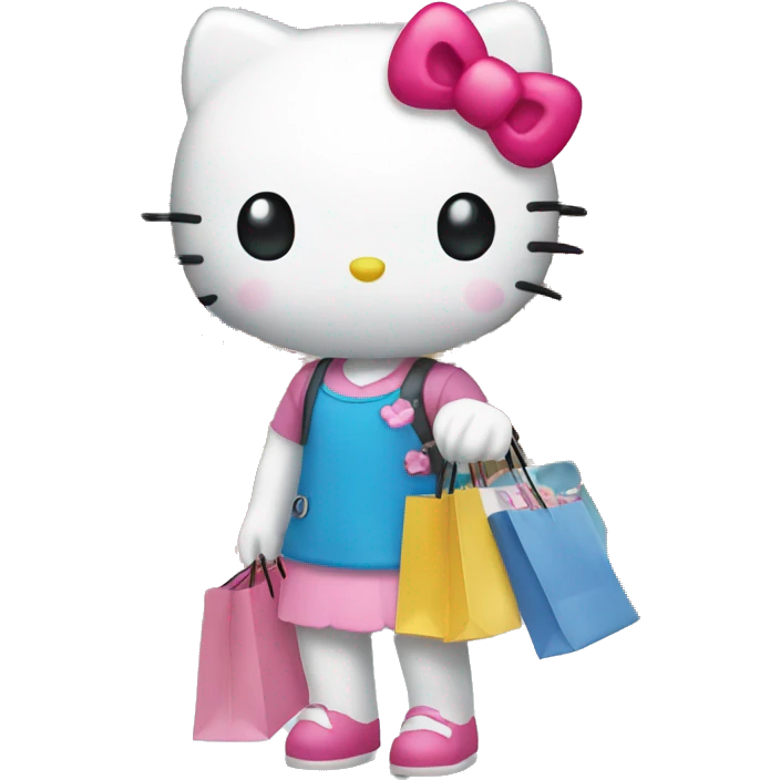 Hello kitty shopping emoji