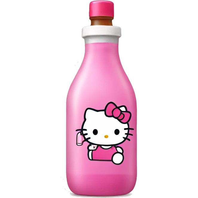 hello kitty with a bottle  emoji