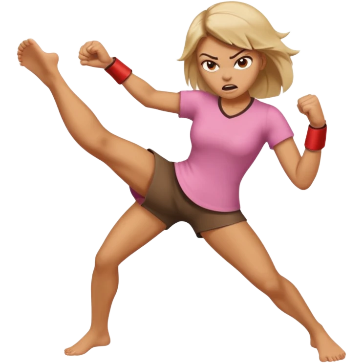 Woman angry kickin emoji